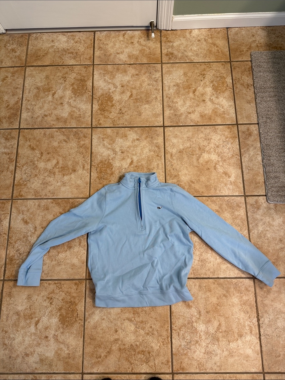 Vineyard Vines Light Blue Quarter-Zip Sweater